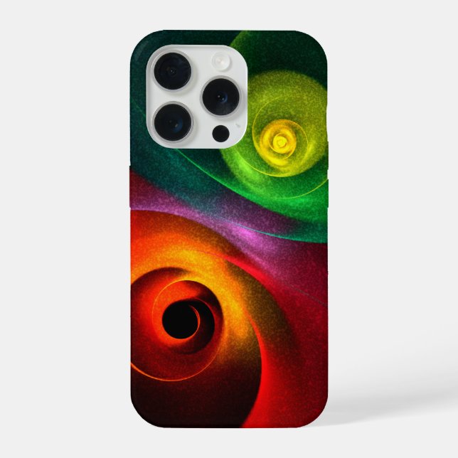 Red Green Yin Yang Modern Abstract Art Pattern #20 iPhone Case (Back)