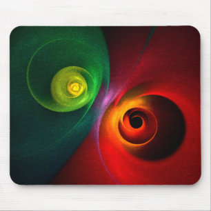 Red Green Yin Yang Modern Abstract Art Pattern #20 Mouse Mat