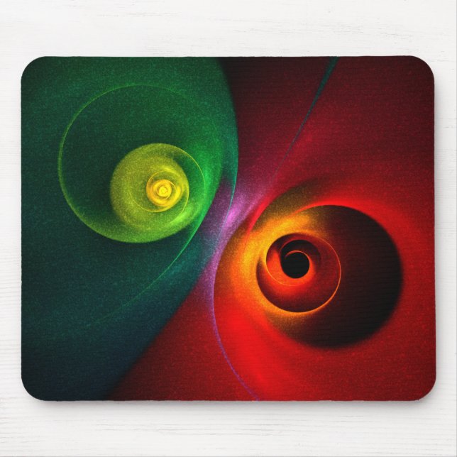 Red Green Yin Yang Modern Abstract Art Pattern #20 Mouse Mat (Front)