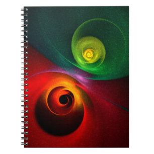 Red Green Yin Yang Modern Abstract Art Pattern #20 Notebook