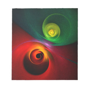 Red Green Yin Yang Modern Abstract Art Pattern #20 Notepad