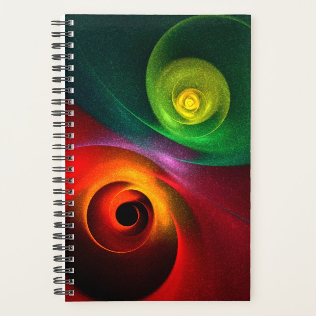 Red Green Yin Yang Modern Abstract Art Pattern #20 Planner (Front)