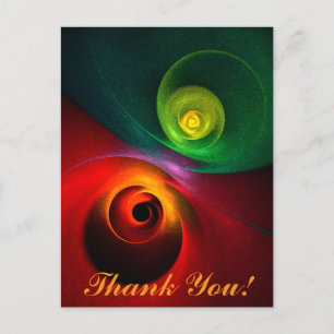 Red Green Yin Yang Modern Abstract Art Pattern #20 Postcard