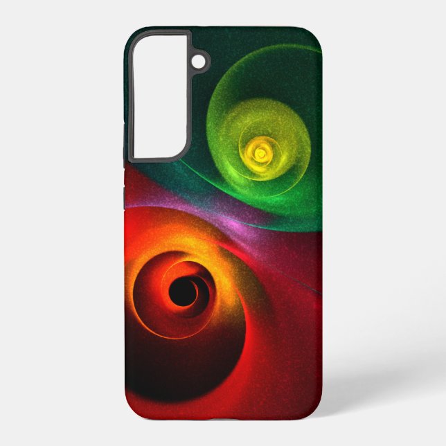 Red Green Yin Yang Modern Abstract Art Pattern #20 Samsung Galaxy S22+ Case (Back)