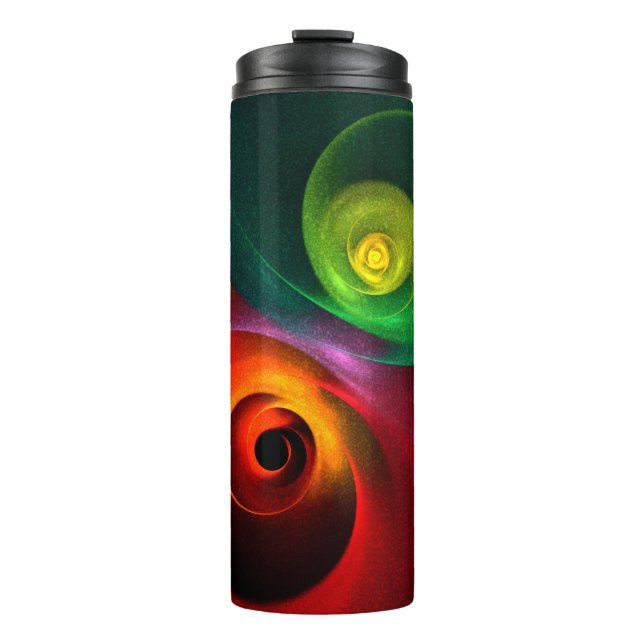 Red Green Yin Yang Modern Abstract Art Pattern #20 Thermal Tumbler (Front)