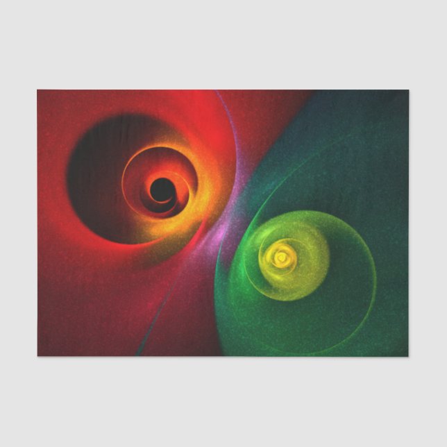 Red Green Yin Yang Modern Abstract Art Pattern #20 Tissue Paper (Front)