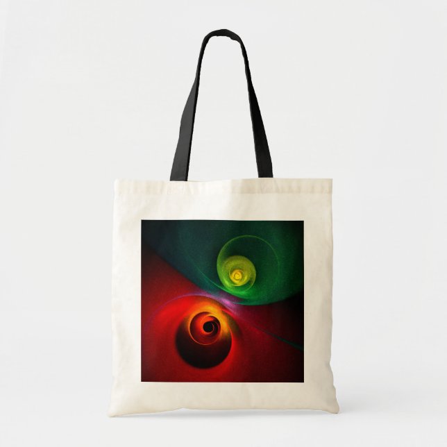 Red Green Yin Yang Modern Abstract Art Pattern #20 Tote Bag (Front)