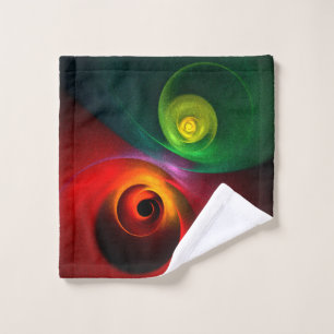 Red Green Yin Yang Modern Abstract Art Pattern #20 Wash Cloth