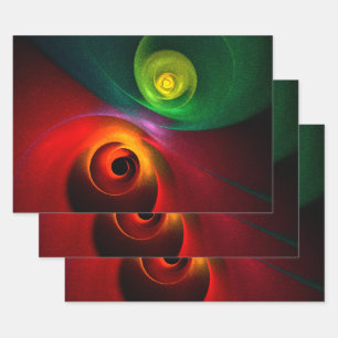 Red Green Yin Yang Modern Abstract Art Pattern #20 Wrapping Paper Sheet