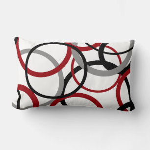 Red, Grey and Black Circles    Lumbar Cushion