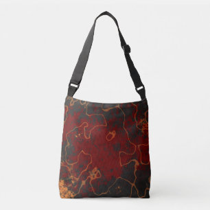 Red, grey and orange Abstract Crossbody Bag