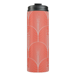 Red-grey art deco, vintage wallpaper. thermal tumbler