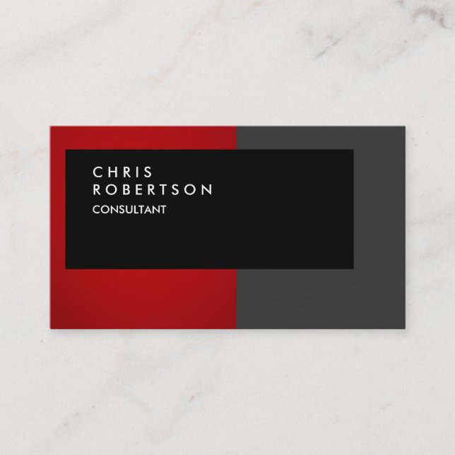 Red Grey Black Creative Business Card (Front)