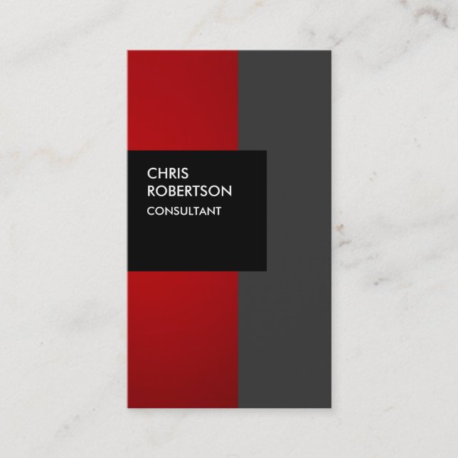Red Grey Black Creative Business Card (Front)