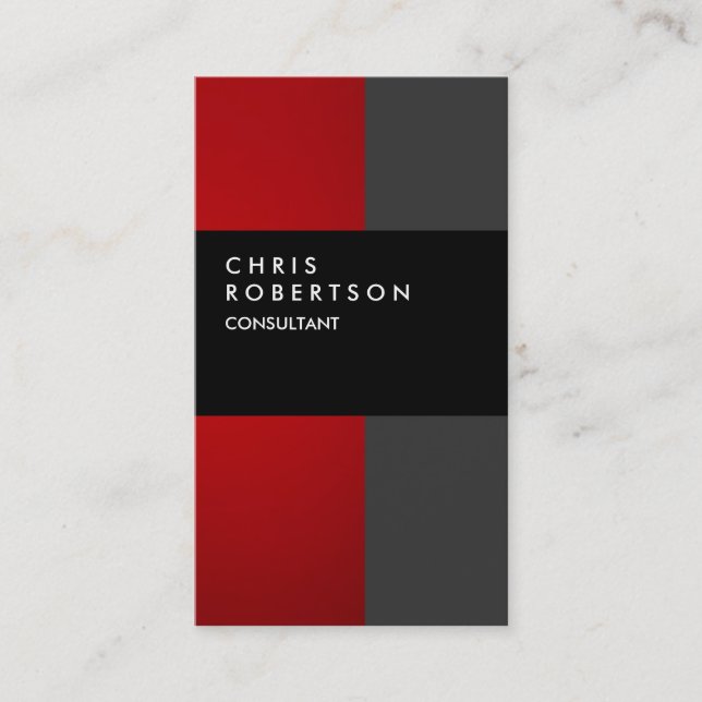 Red Grey Black Creative Business Card (Front)