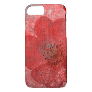 Red Grey Black Grunge Digital Graphic Art Design iPhone 8/7 Case
