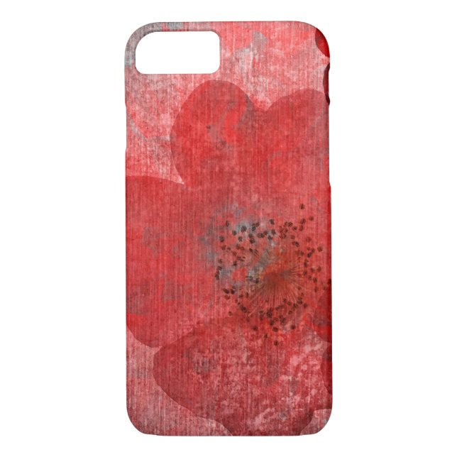 Red Grey Black Grunge Digital Graphic Art Design Case-Mate iPhone Case (Back)