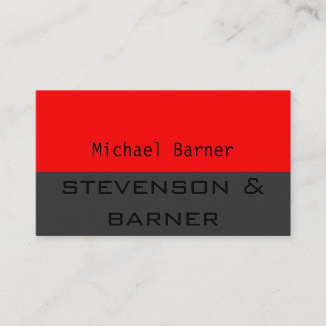 Red, Grey Black Out Business Card (Front)