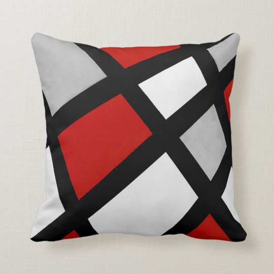 red geometric cushion