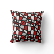 Red Grey Black White Geometric Pattern