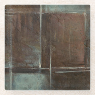 Red & Grey Brick Wall Glass Coaster