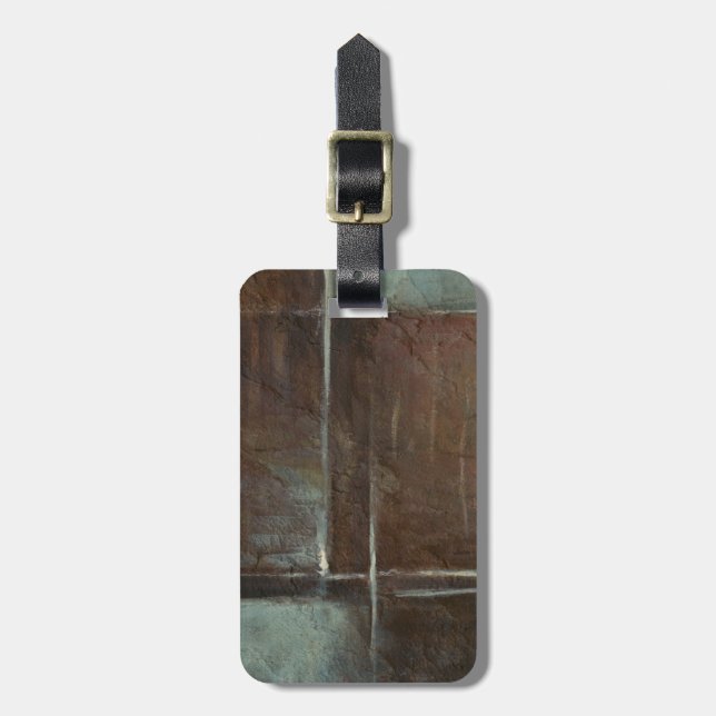 Red & Grey Brick Wall Luggage Tag (Front Vertical)