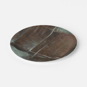 Red & Grey Brick Wall Paper Plate