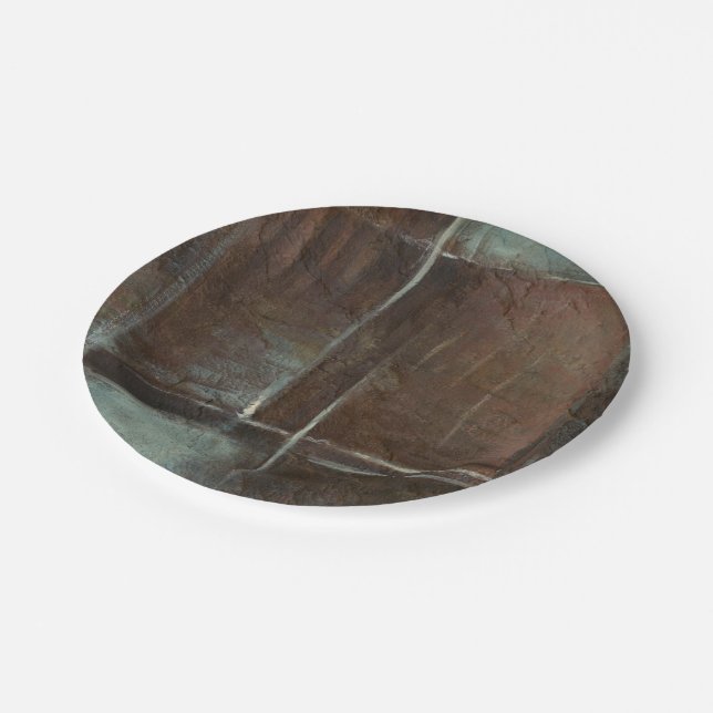 Red & Grey Brick Wall Paper Plate (Angled)