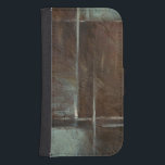 Red & Grey Brick Wall Samsung S4 Wallet Case<br><div class="desc">A lovely red and grey brick wall is depicted in this work by Ethan Harper. It could be the outside of a very old building or the inside of a rustic shower. No matter the subject, the colours and the painting style give the piece a very lifelike feeling. Get a...</div>