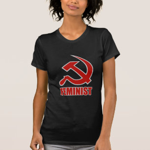 Red & Grey Classic Hammer & Sickle on Frt & Back T-Shirt