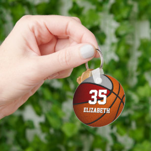 red grey club colours basketball team party favour key ring