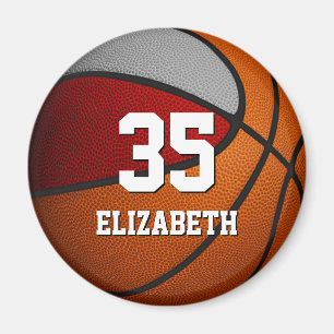 red grey club colours basketball team party gifts magnet
