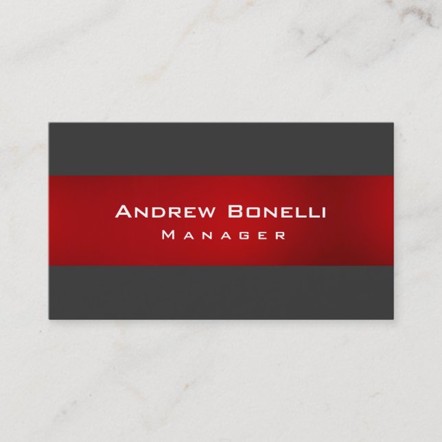 Red Grey Colour Creative Professional Business Car Card (Front)