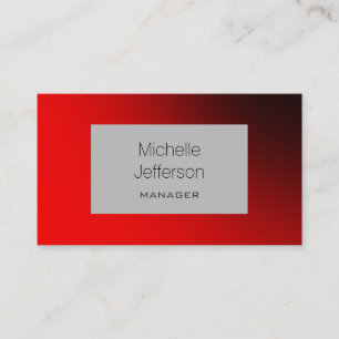 Red Grey Contemporary Trendy Business Card