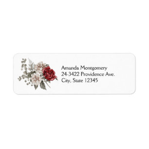 Red Grey & Cream Boho Flower Bouquet