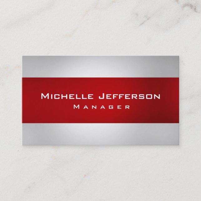Red Grey Creative Manager Business Card (Front)
