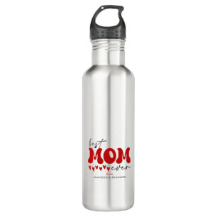 Red Grey Cute Best Mum Ever 710 Ml Water Bottle