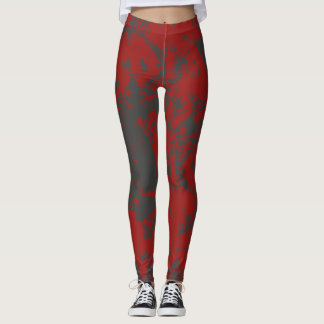 Red Grey Fun Colourful Paint Leggings