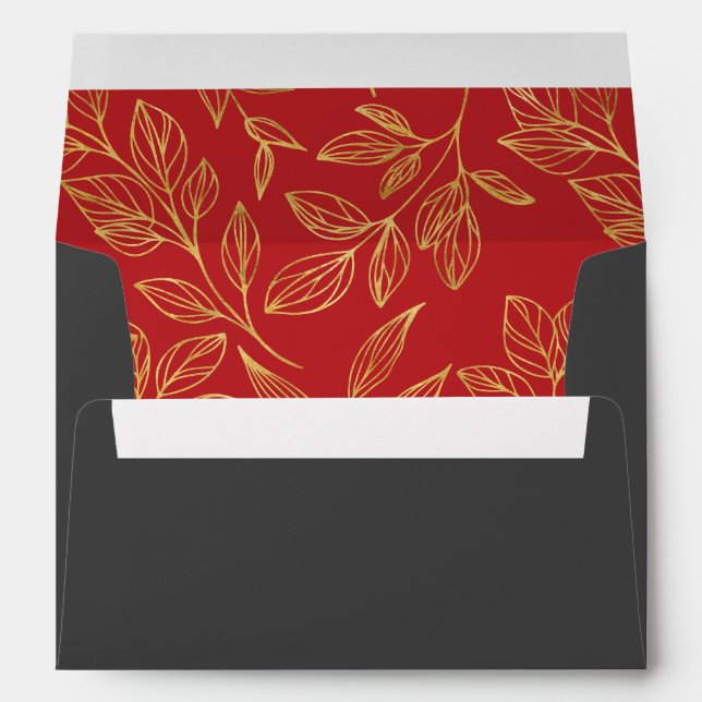 Red Grey Gold Foliage Envelope (Back (Bottom))