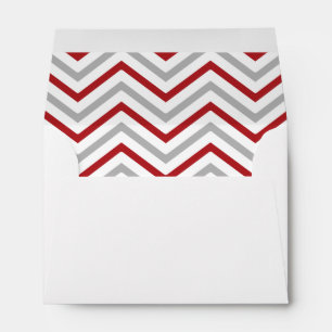 Red Grey Grey Chevron Lined Envelope