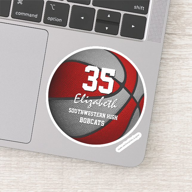 Red grey kids basketball team colours (Detail)