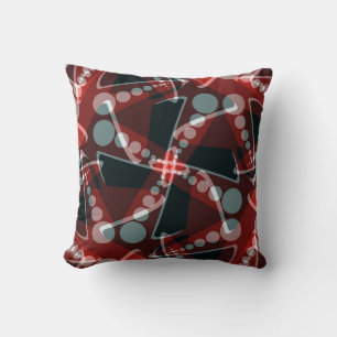 Red+Grey Modern Abstract Home Decor Cushion