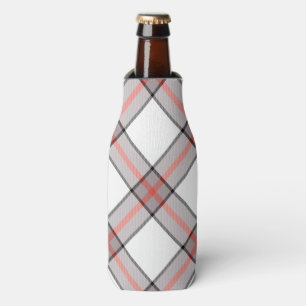 Red Grey Plaid Bottle Cooler