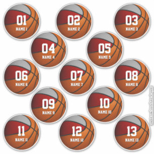 red grey set of 13 basketball kids team gifts
