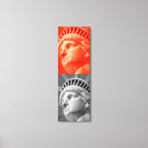 Red Grey Statue of Liberty Wrapped Canvas