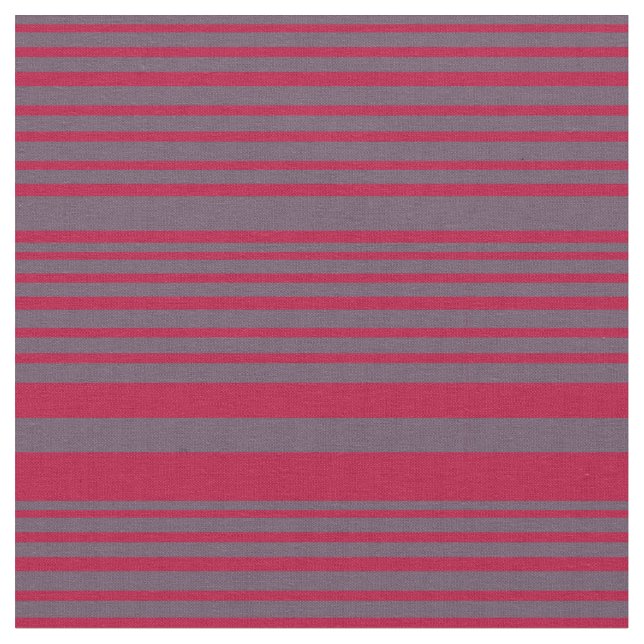 Red Grey Stripes Fabric (Close Up)