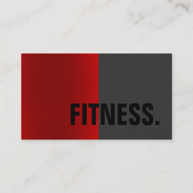 Red Grey Stylish Black Trainer Business Card (Front)