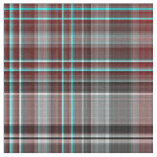 Red, Grey & Teal Plaid Fabric