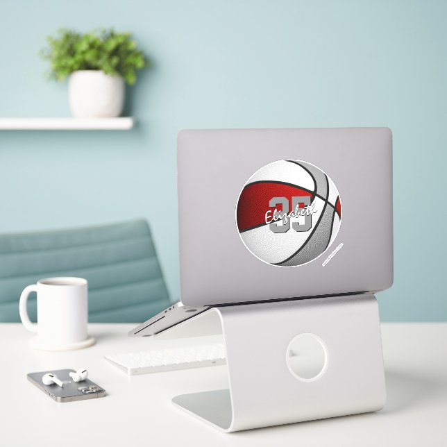 red grey team colours basketball (Laptop On Desk)