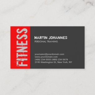 Red Grey Trainer Fitness Modern Business Card